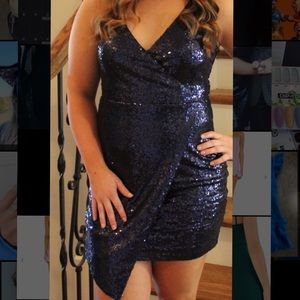 Lulus Navy sequin dress, medium